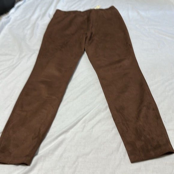 Max Studio Brown Faux Suede Style Legging Pants, Size Large NWT - Picture 5 of 5
